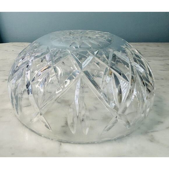EUC Polonia 24% Lead Crystal Bowl Dish Made In Poland Hand Cut Clear Glass X - Picture 7 of 8